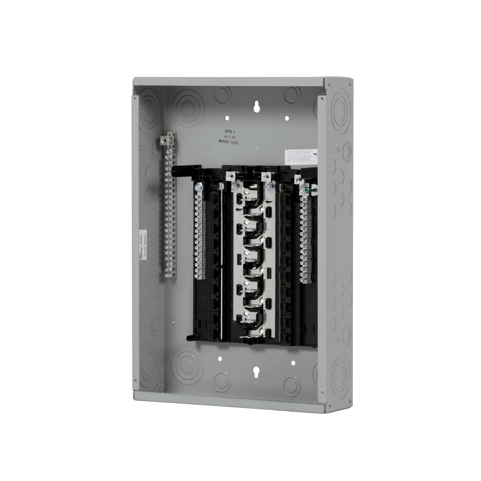  LOW VOLTAGE PLUG-ON NEUTRAL READY STANDARD SERIES ASSEMBLED LOAD CENTER. MAIN LUG WITH 20 1-INCH SPACES ALLOWING MAX 40 CIRCUITS. 1-PHASE 3-WIRE SYSTEMRATED 120/240V (125A) 100KAIC. SPECIAL FEATURES ALUMINUM BUS, GREY TRIM NEMA TYPE 1 ENCLOSURE FOR INDOOR USE.