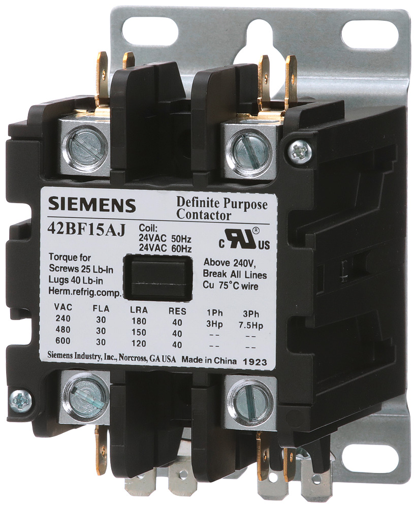 Contactor, 42DP,30A,2P,Open,120V