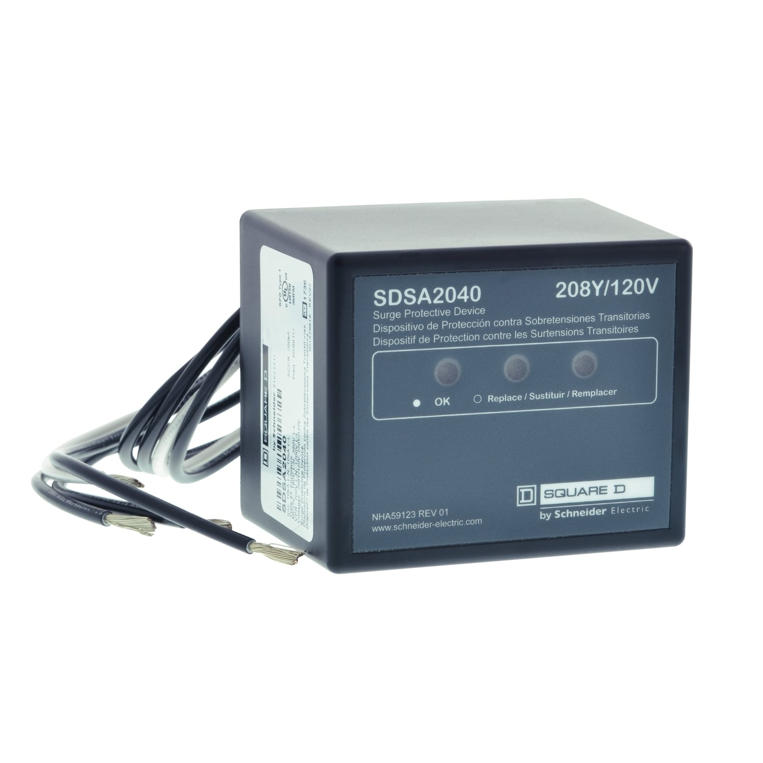 Surge protection device, Surgelogic, 40kA, 208Y/120 VAC, 3 phase, 4 wire, NEMA 4X