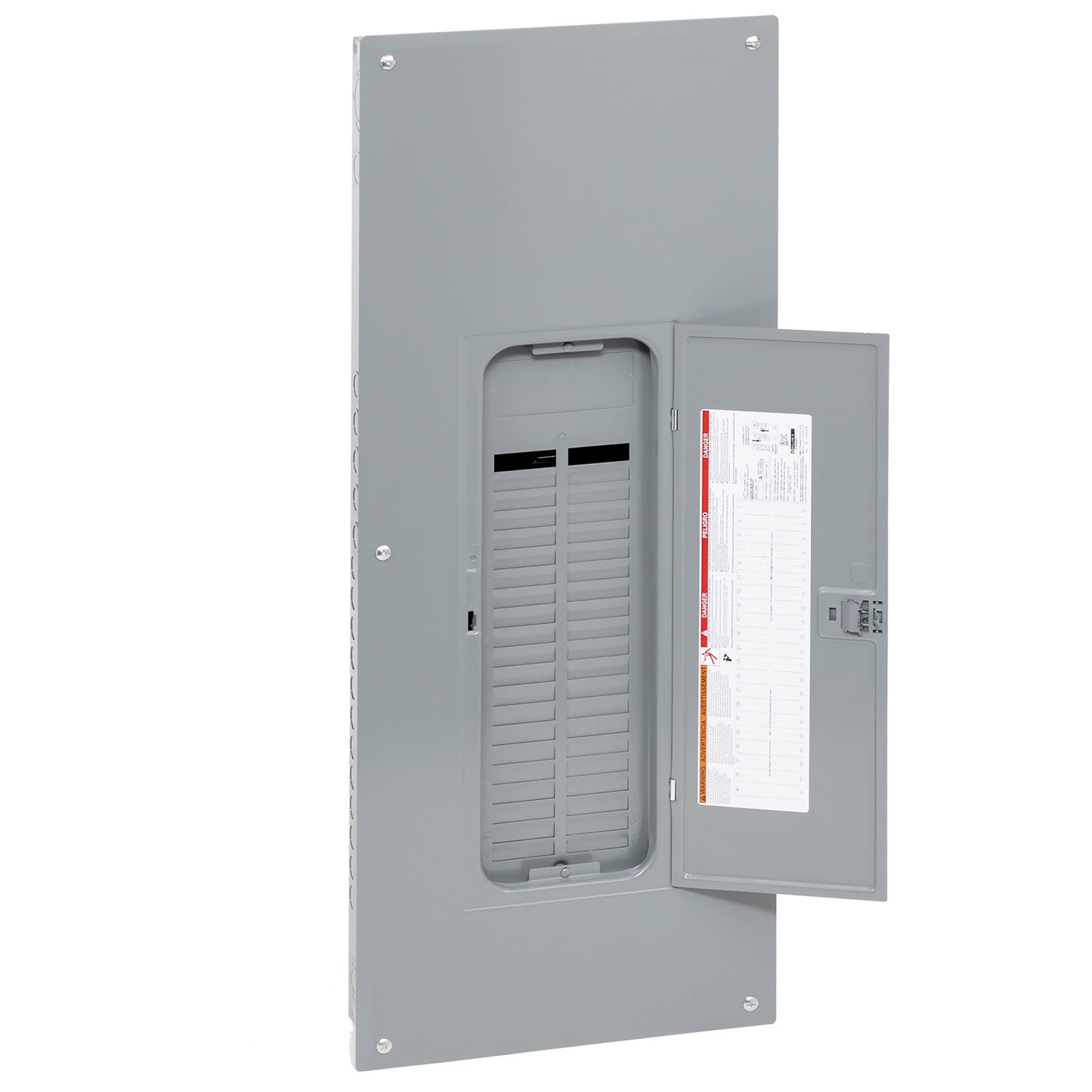 Load center, QO, 1 phase, 42 spaces, 52 circuits, 225A convertible main lugs, PoN, NEMA1, gnd bar, combo cover