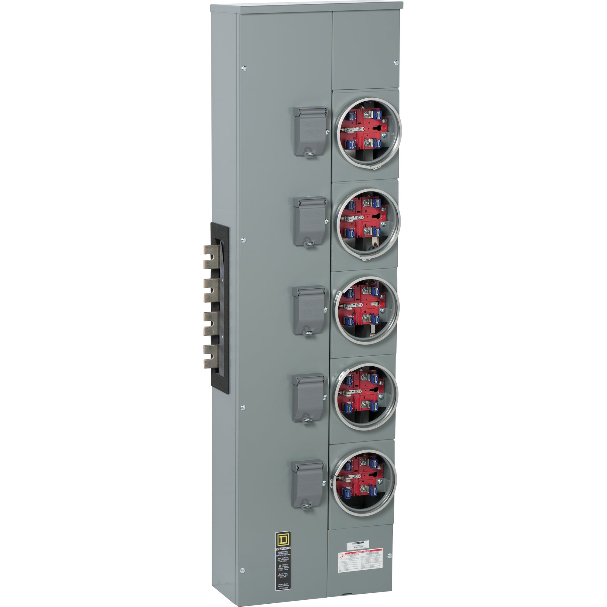 Branch unit, EZ Meter-Pak, 225A, 5 sockets, 208Y/120VAC, no bypass, ringed, 1200A copper busbar