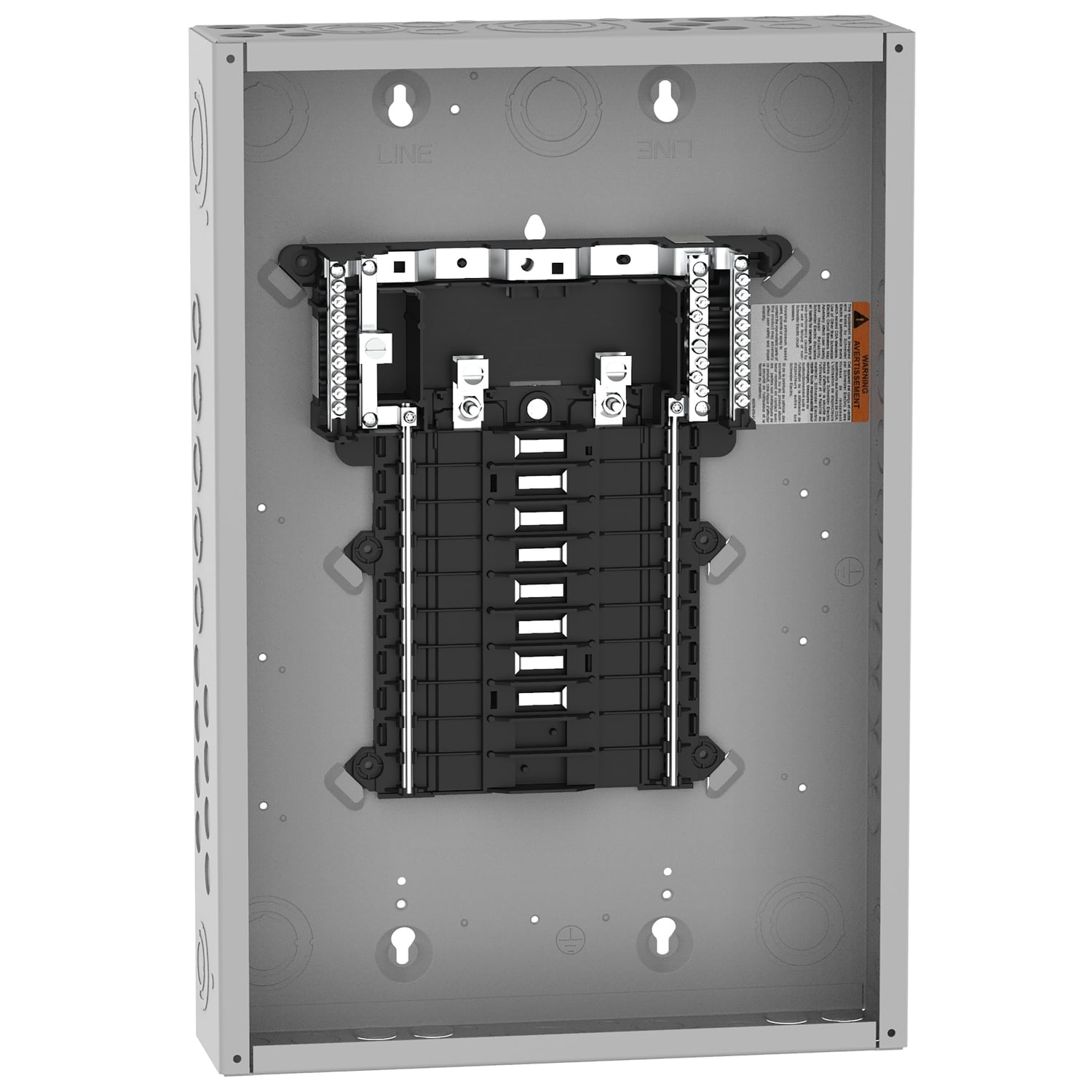 Load center, QO, 1 phase, 16 spaces, 24 circuits, 125A convertible main lugs, PoN, NEMA1, gnd bar
