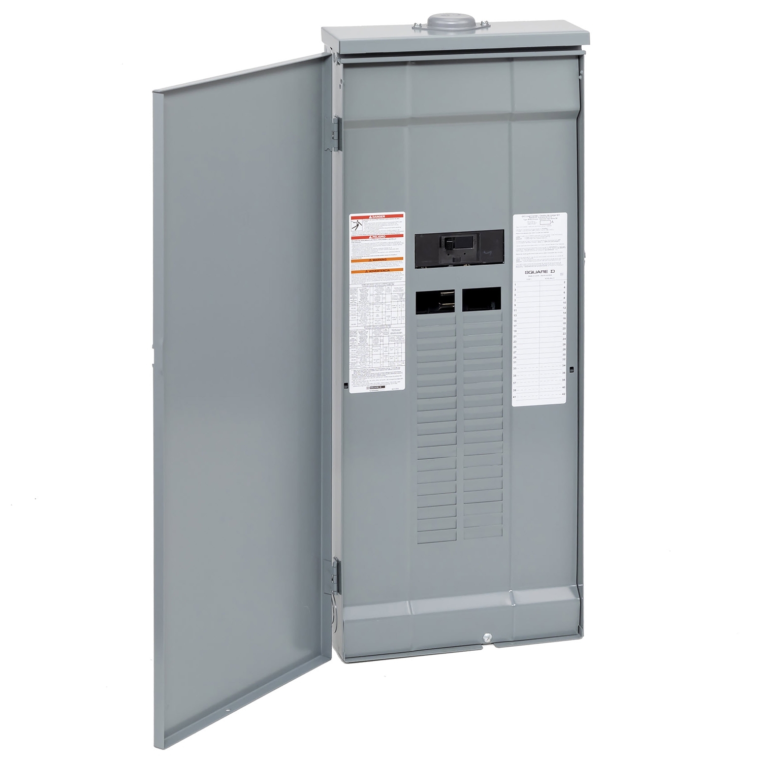 Load center, QO, 1 phase, 42 spaces, 52 circuits, 225A convertible main breaker, PoN, NEMA3R