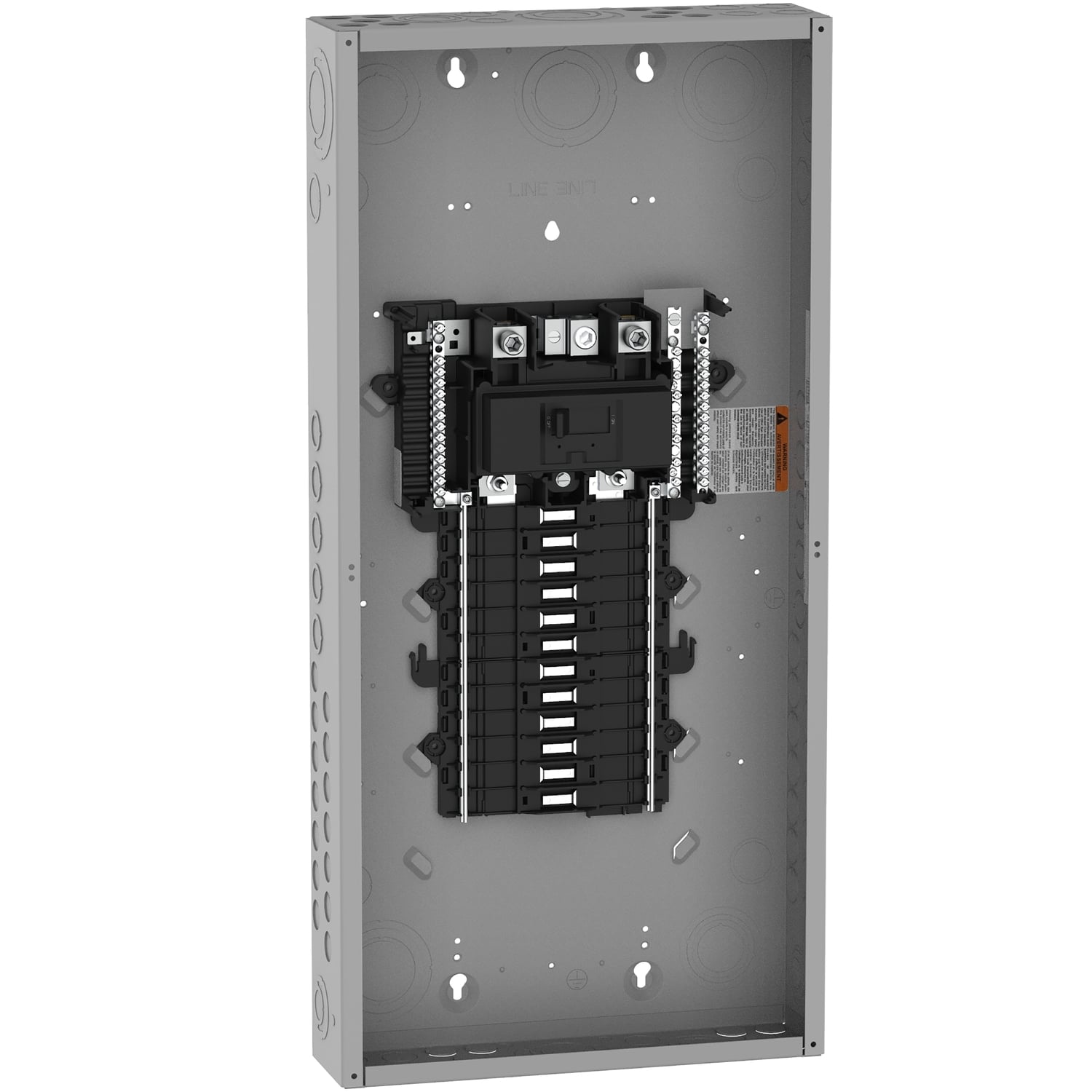 Load center, QO, 1 phase, 24 spaces, 36 circuits, 150A convertible main breaker, PoN, NEMA1