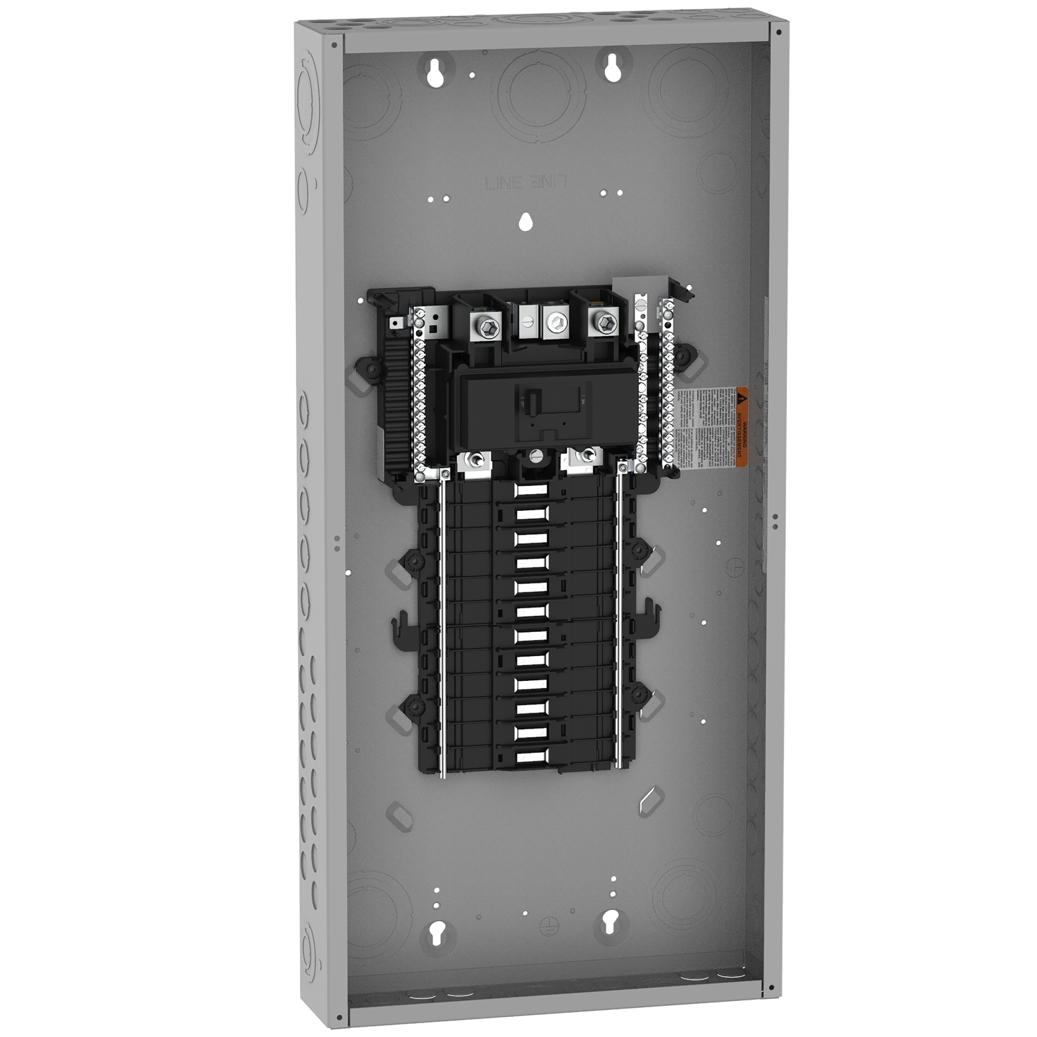 Load center, QO, 1 phase, 24 spaces, 36 circuits, 200A convertible main breaker, PoN, NEMA1