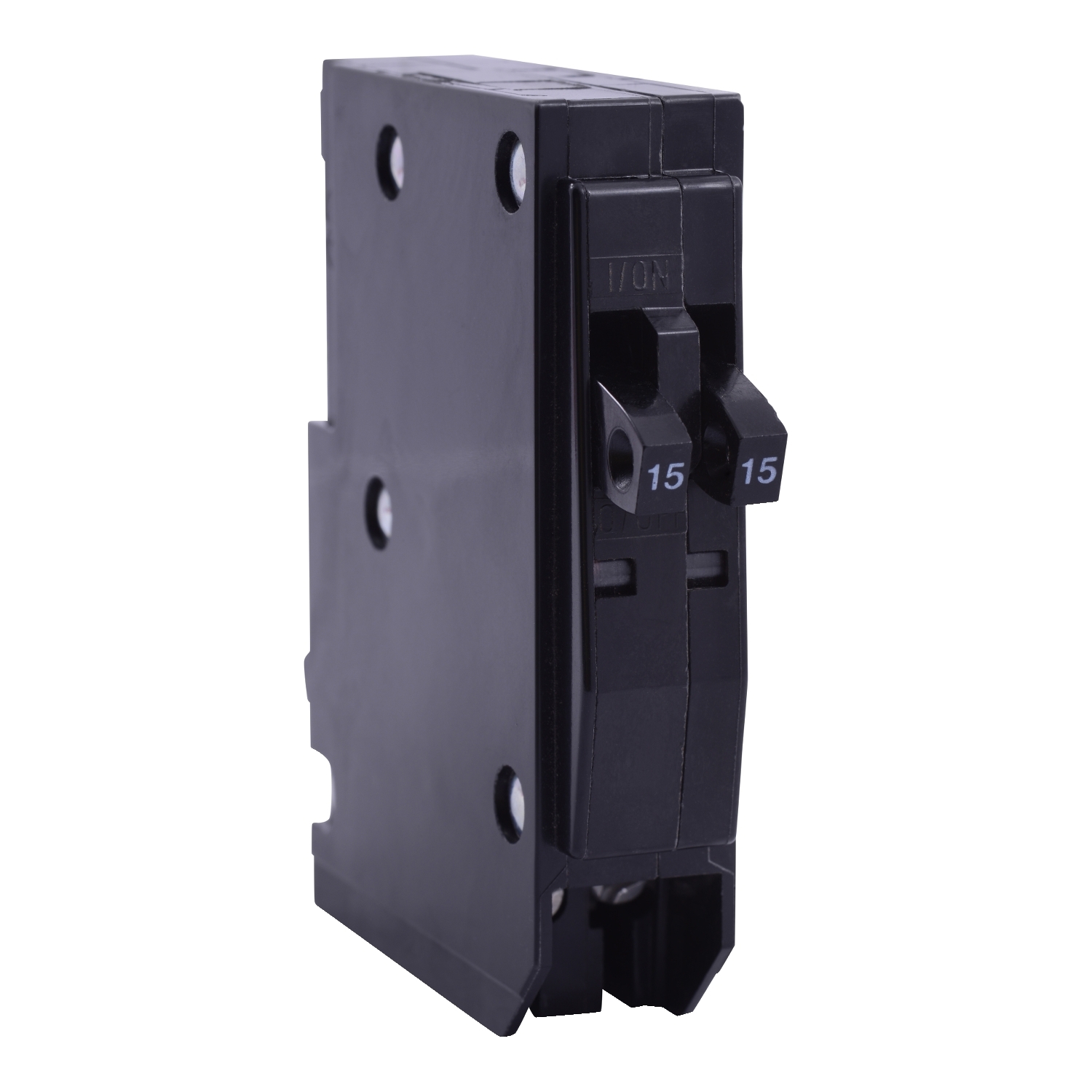Tandem mini circuit breaker, QO, 2 x 1 pole at 15A, 120/240VAC, 10kA, plug in, consumer pack
