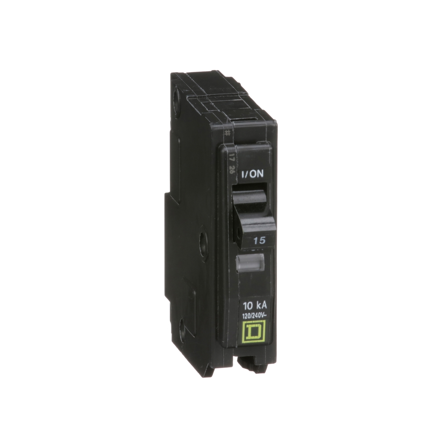 Mini circuit breaker, QO, 15A, 1 pole, 120/240VAC, 10kA, plug in, consumer pack