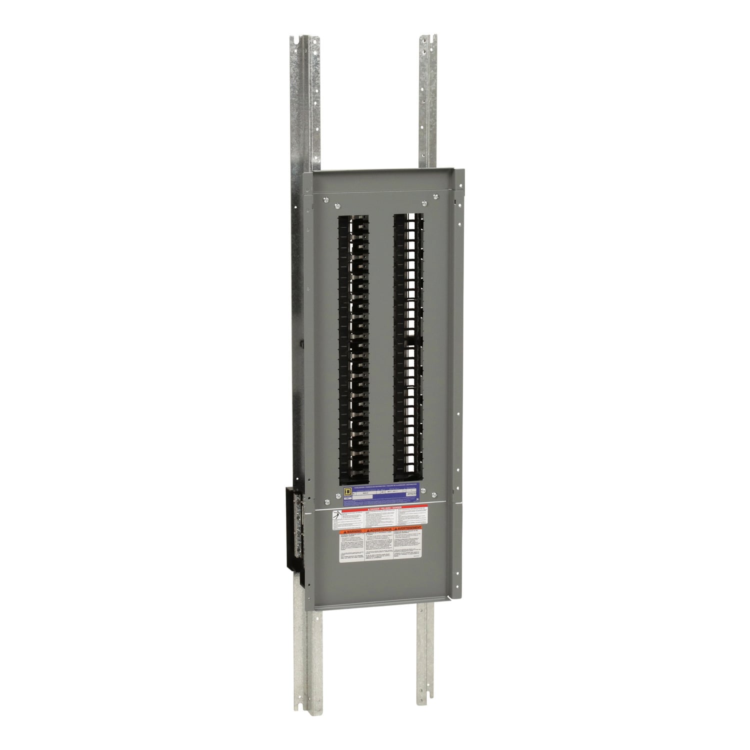 Panelboard interior, NQ, main lugs, 400A, Cu bus, 54 pole spaces, 1 phase, 3 wire, 240VAC, 48VDC