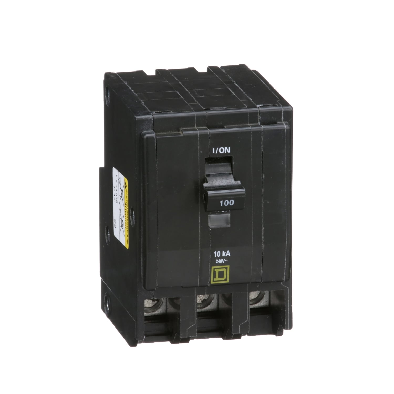 Mini circuit breaker, QO, 100A, 3 pole, 120/240VAC, 10kA, plug in, consumer pack