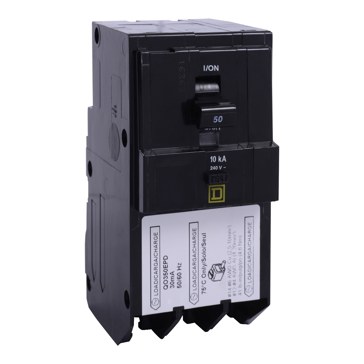 QO350EPD Miniature Circuit Breaker, 50 Amp, 3 Pole, 240V