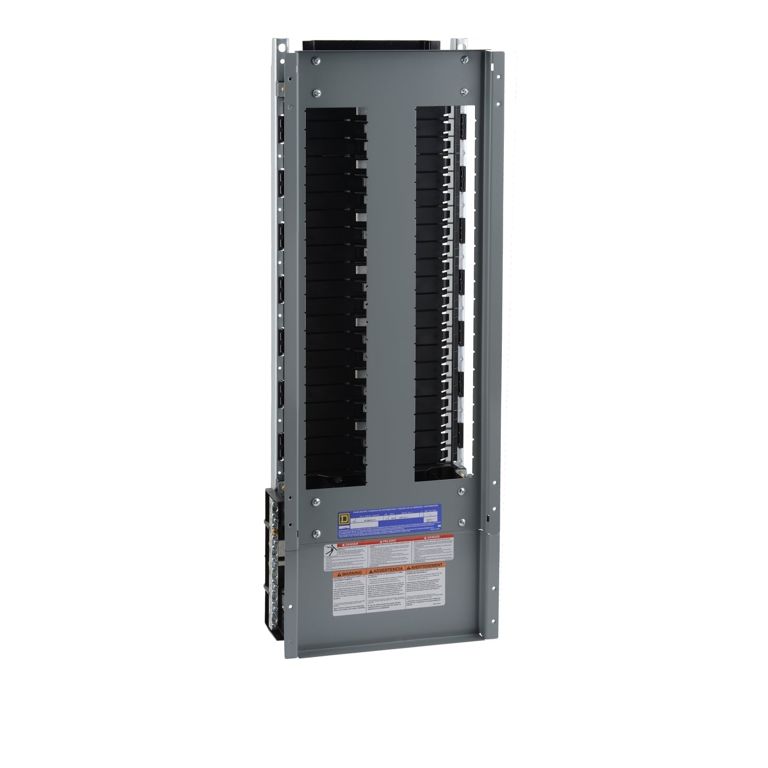 Panelboard interior, NF, main breaker, 125A, Al bus, 42 pole spaces, 3 phase, 4 wire, 480Y/277VAC bolt on
