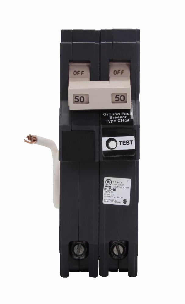 Eaton CH GFCI circuit breaker,Plug-in circuit breaker,60 A,10 kAIC,Two-pole,120/240 V,CH,Common,GFI,5 mA