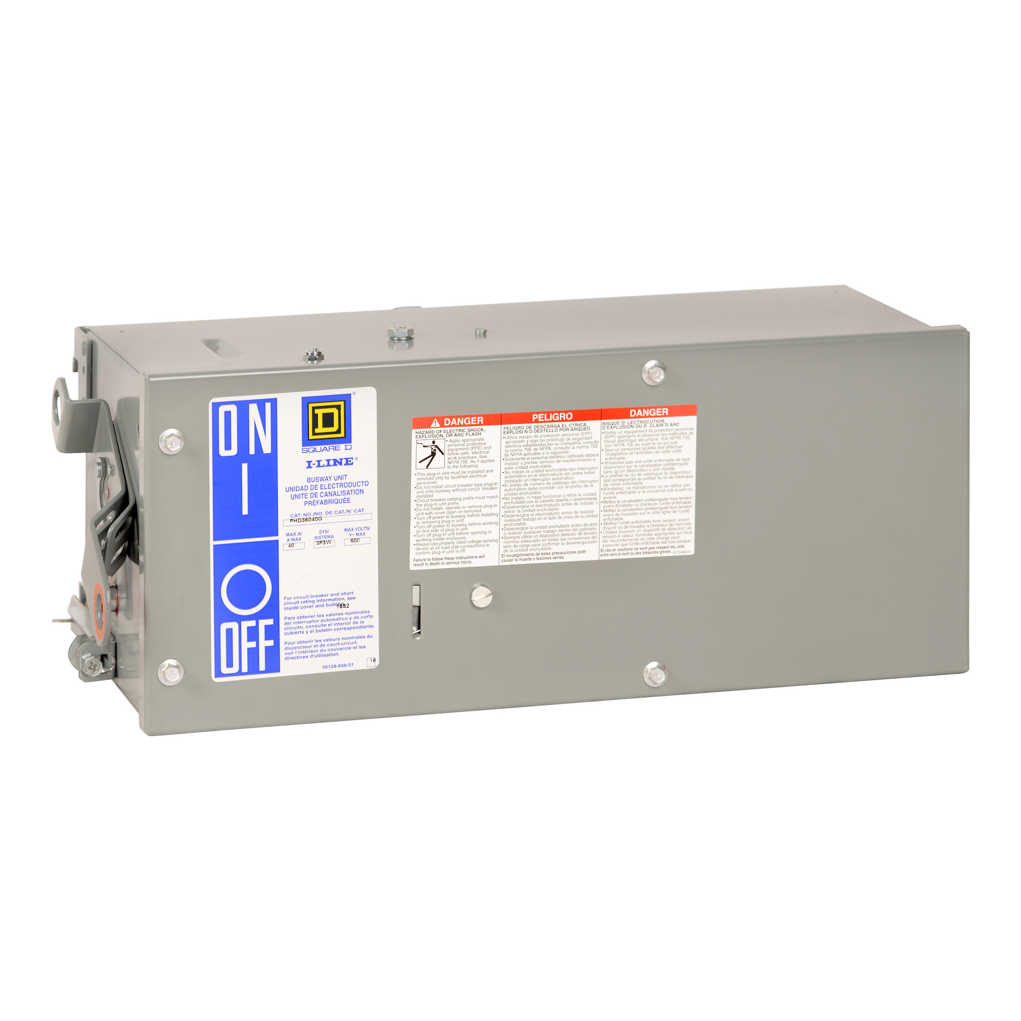 Plug-in unit, I-Line Busway, H-frame, 30A, 3 phase, 4 wire, 600VAC, 50kA, ground, neutral