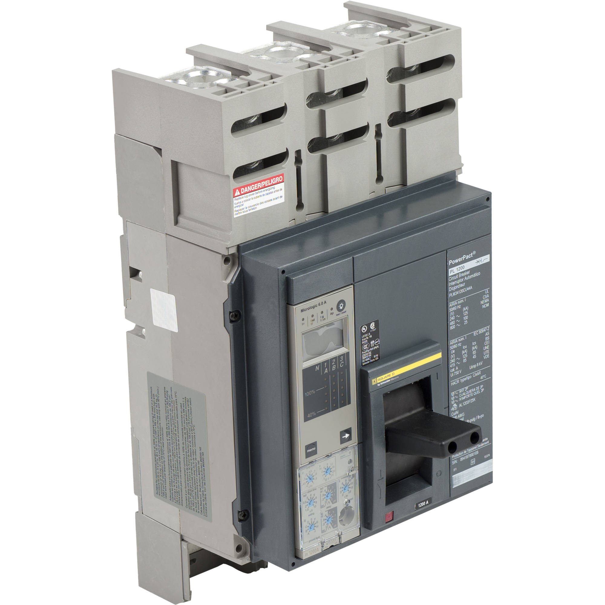 Circuit breaker, PowerPacT P, 800A, 3 pole, 480VAC, 100kA, lugs, Micrologic 5.0, 100%