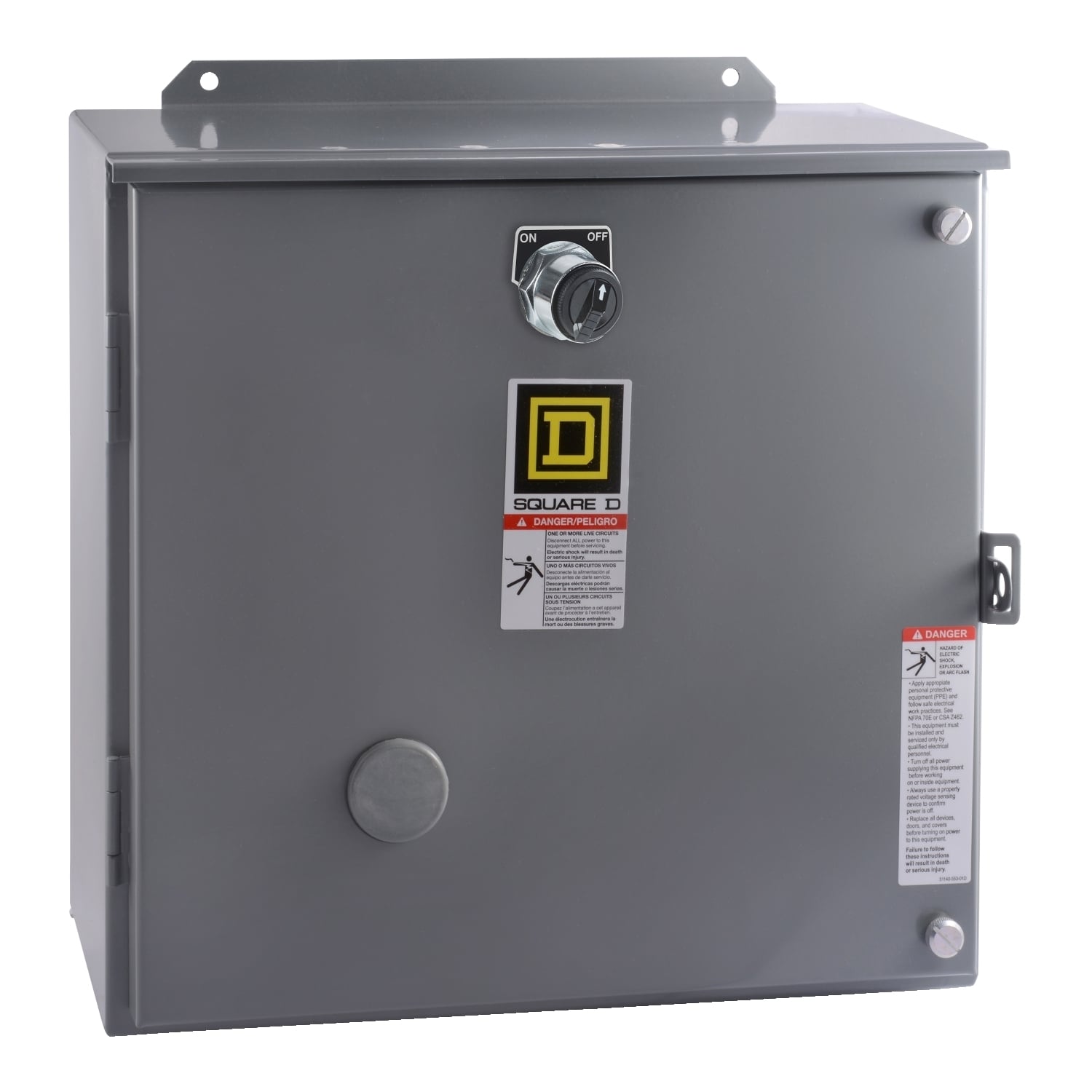 Contactor, Type L, multipole lighting, electrically held, 30A, 10 pole, 600 V, 110/120 VAC 50/60 Hz coil, NEMA 3R/12
