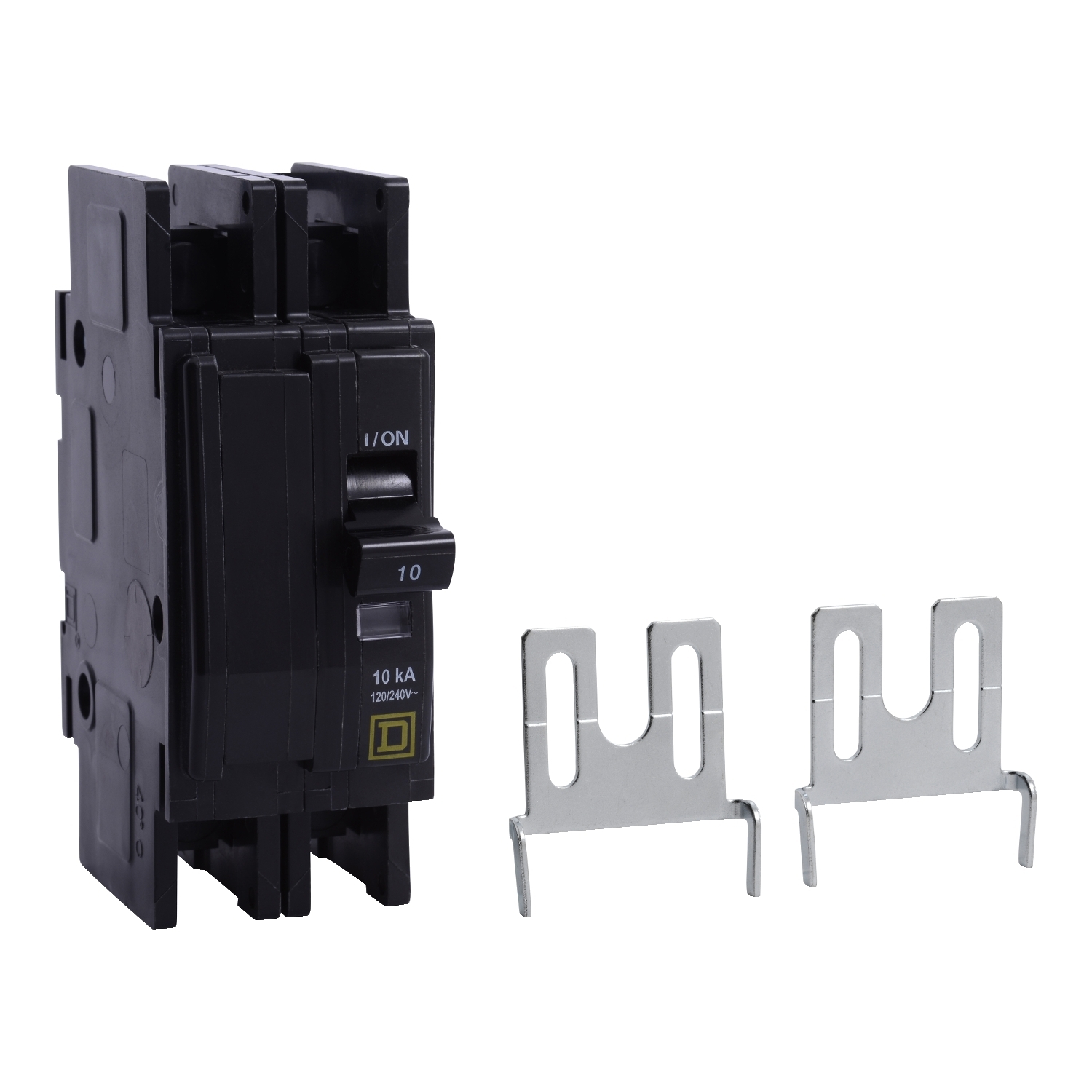 Mini circuit breaker, QOU, 40A, 2 pole, 120/240 VAC, 10kA, ring terminal