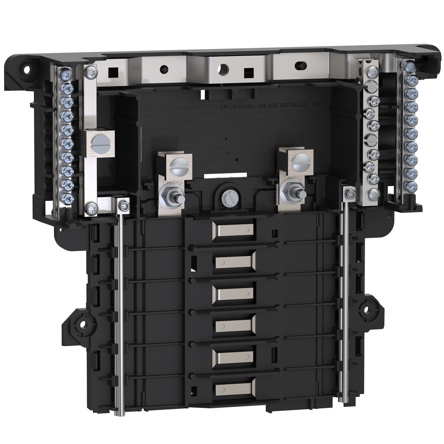 Load center interior, QO, mounting base, 1 phase, 12 spaces, 125A main lugs, PoN, OEM, neutral busbar