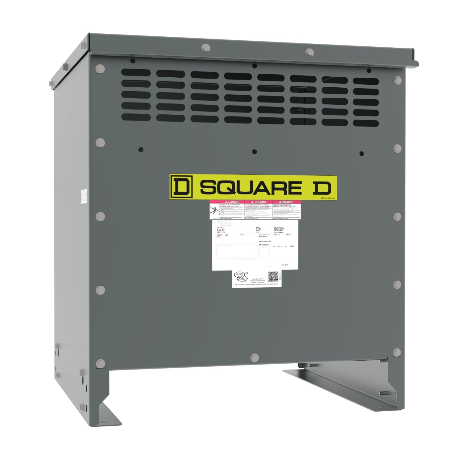 Transformer, dry type, DOE 2016, 15kVA, 3 phase, 240V delta primary, 208Y/120V secondary, 17M, 150C rise