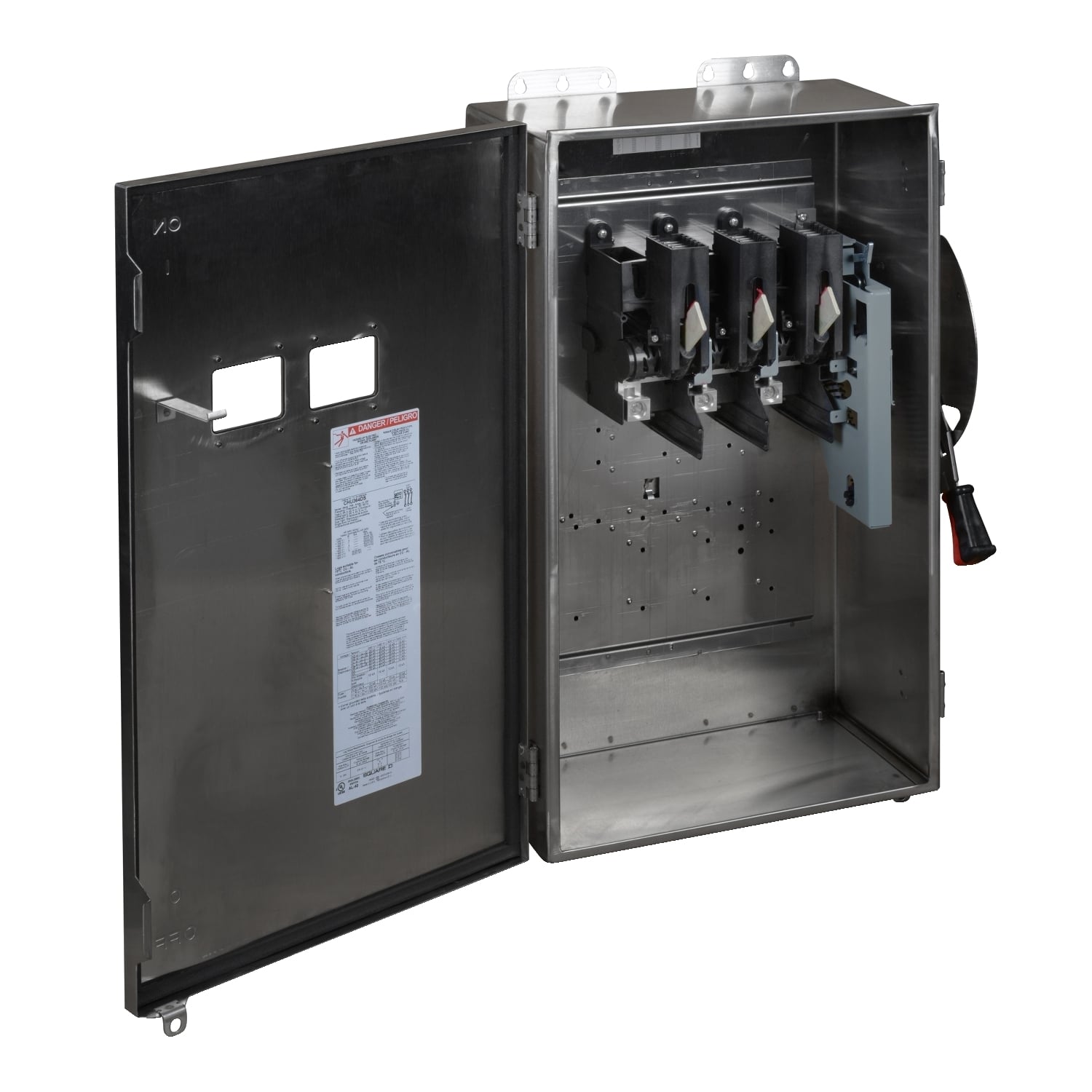 Safety switch, heavy duty, non fusible, 200A, 600VAC/VDC, 3 poles, 150HP, NEMA 4, 4X, 5, 304 steel