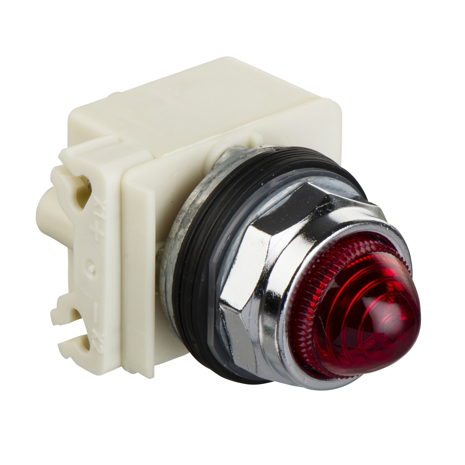 Pilot light, Harmony 9001K, metal, polycarbonate, domed, red, 30mm, LED red, 220...240V