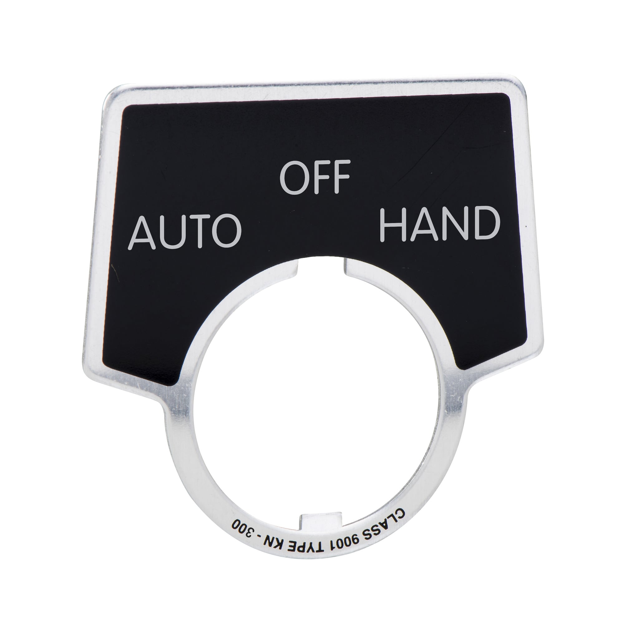 Harmony 9001K, Harmony 9001SK, legend, 30mm, aluminium, black with silver letters, 44x50mm, marking AUTO-OFF-HAND