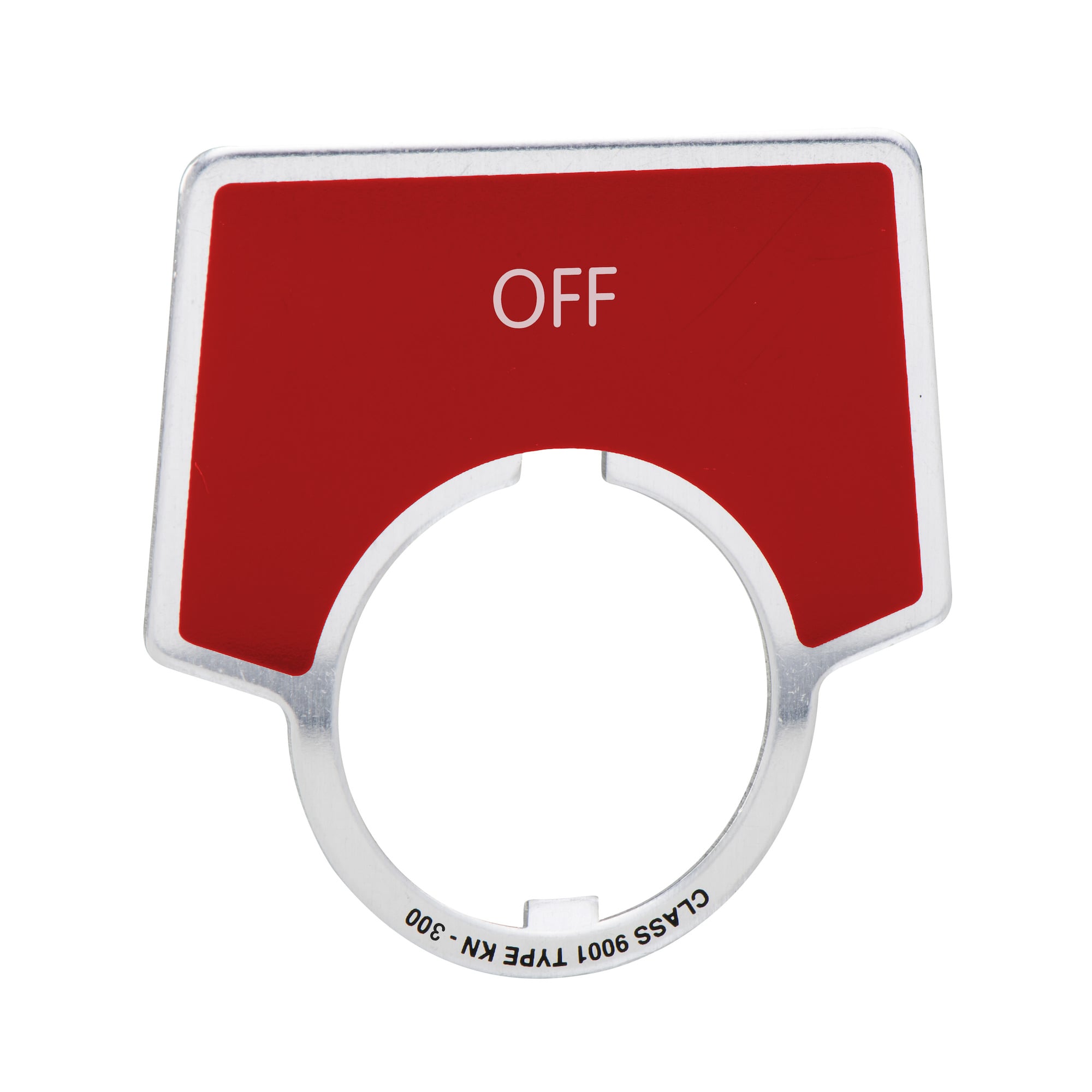 Harmony 9001K, Harmony 9001SK, legend, 30mm, aluminium, red with silver letters, 44x50mm, marking OFF