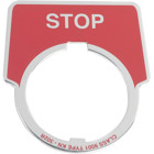 30MM LEGEND PLATE - STOP (RED)