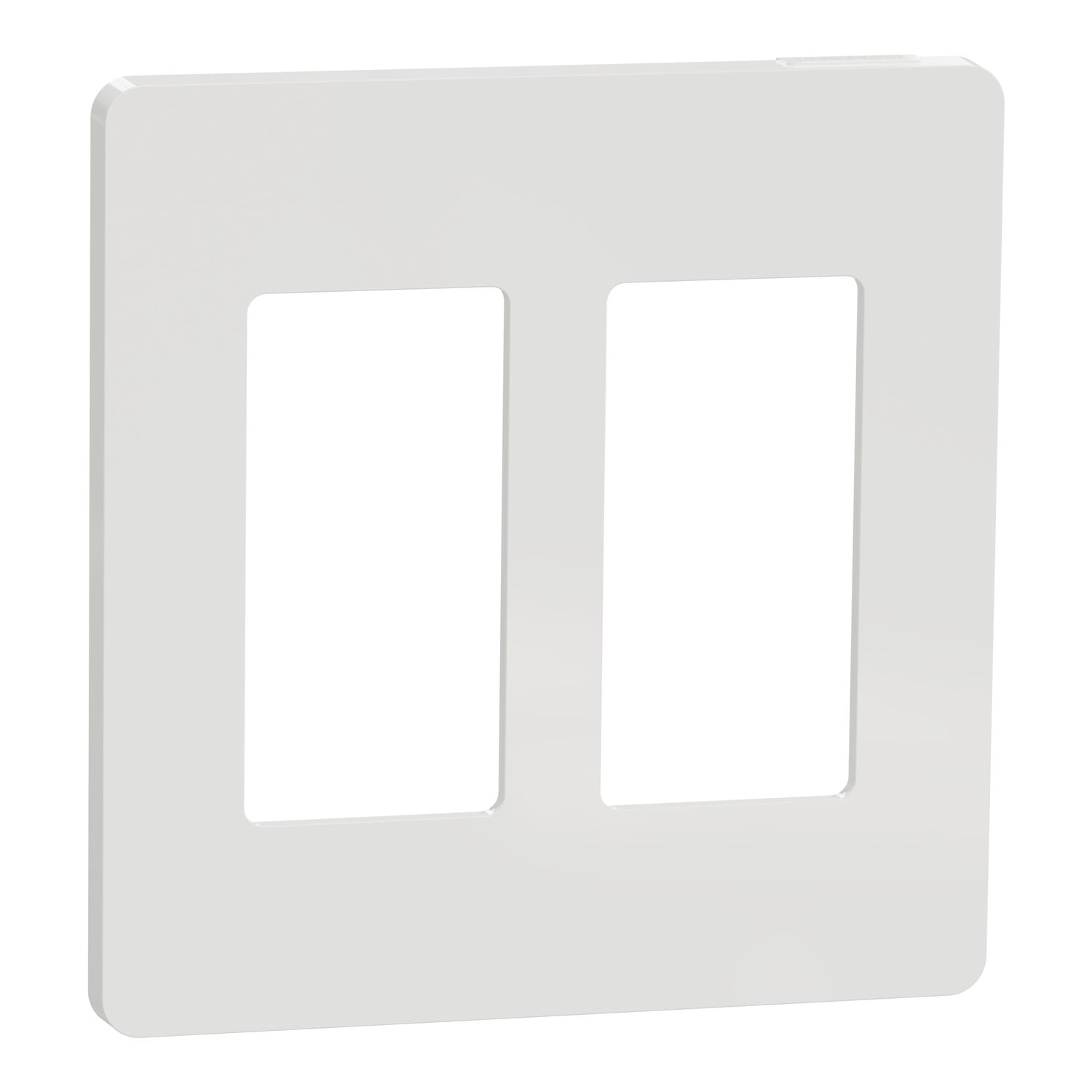 Cover frame, X Series, 2 gangs, screwless, white, matte finish