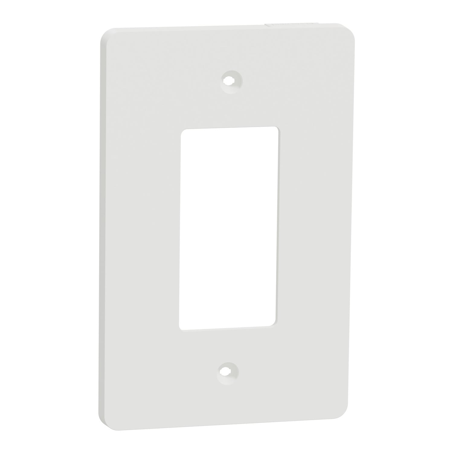 Cover frame, X Series, 1 gang, screw fixed, mid sized plus, white, matte finish