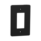 Cover frame, X Series, 1 gang, screw fixed, mid sized plus, black, matte finish
