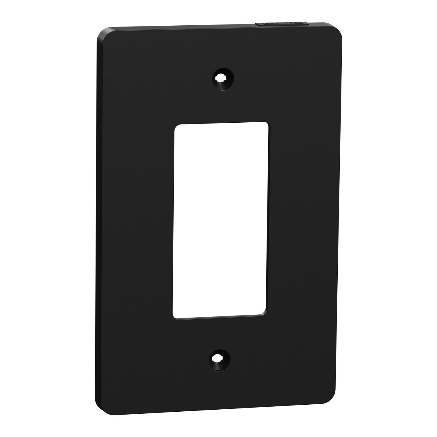 Cover frame, X Series, 1 gang, screw fixed, mid sized plus, black, matte finish