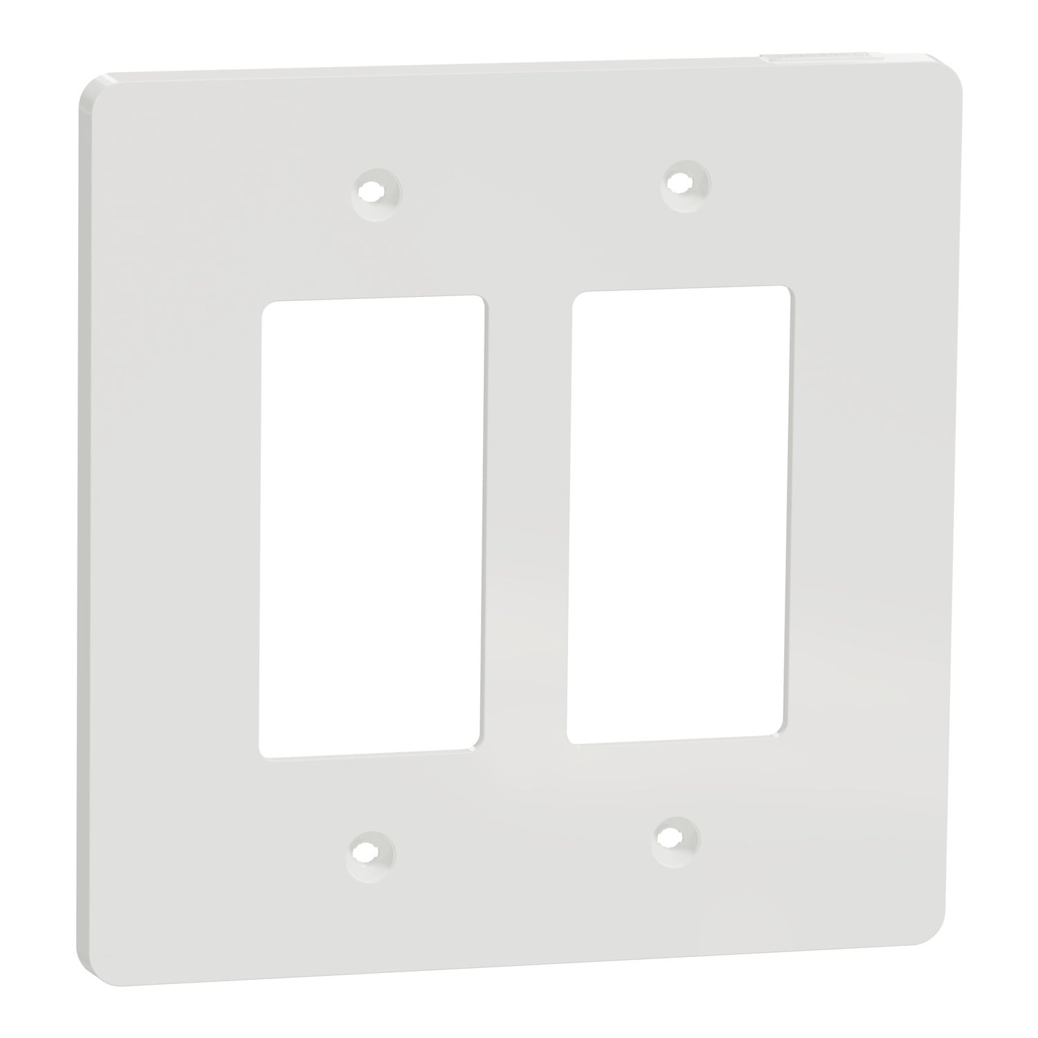 Cover frame, X Series, 2 gangs, screw fixed, mid sized plus, white, matte finish