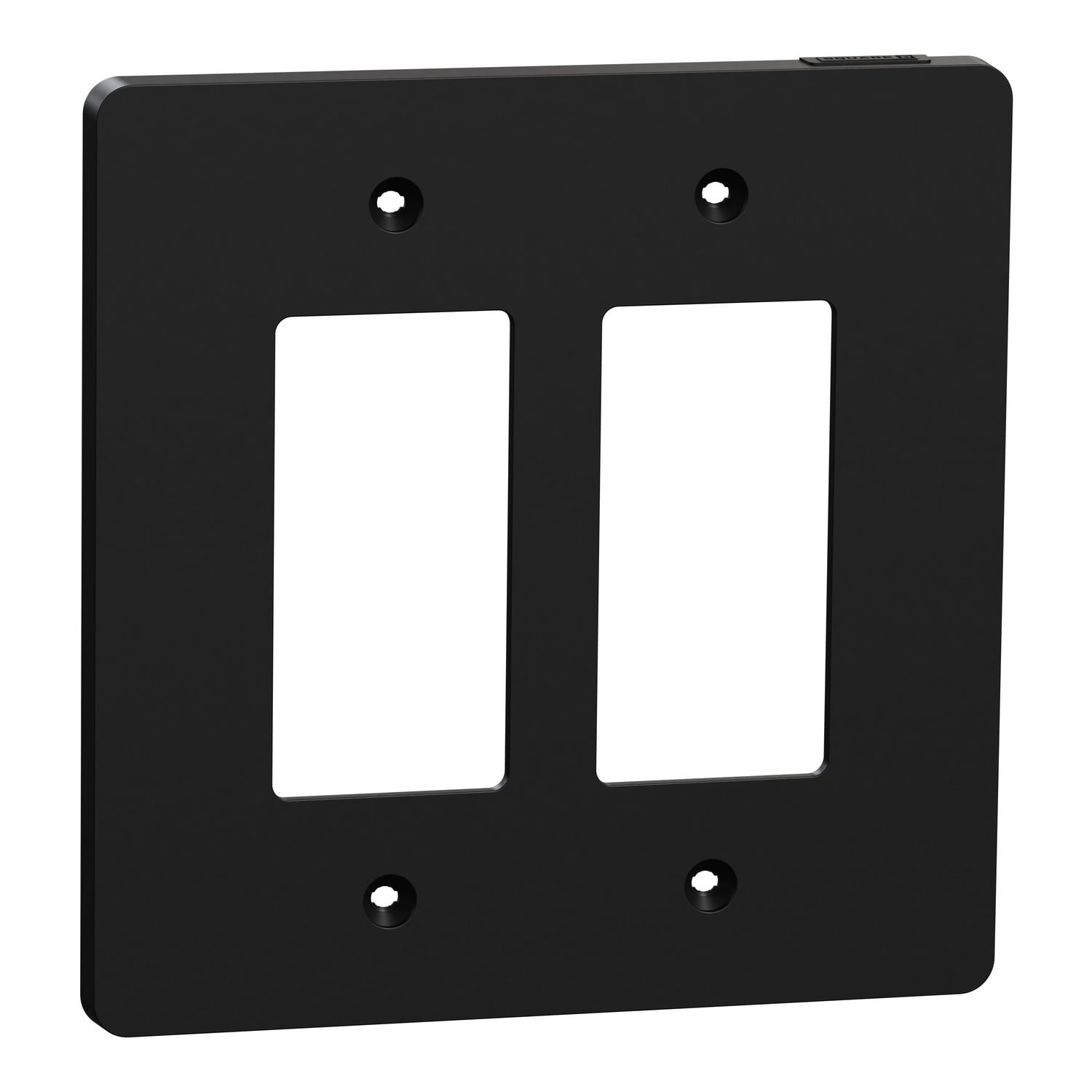 Cover frame, X Series, 2 gangs, screw fixed, mid sized plus, black, matte finish