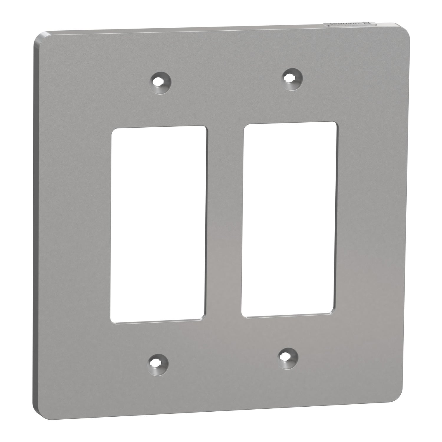 Cover frame, X Series, 2 gangs, screw fixed, mid sized plus, gray, matte finish