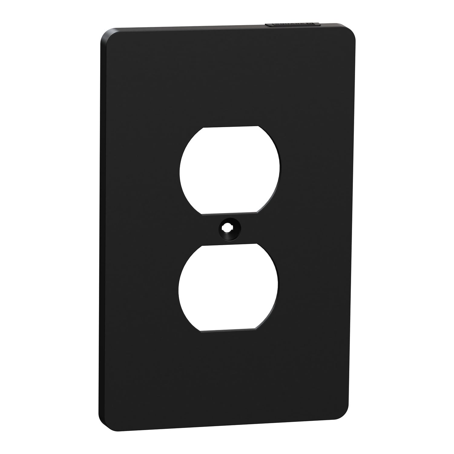 Cover frame, X Series, for duplex socket-outlet, 1 gang, screw fixed, mid sized plus, black, matte finish