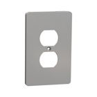 Cover frame, X Series, for duplex socket-outlet, 1 gang, screw fixed, mid sized plus, gray, matte finish