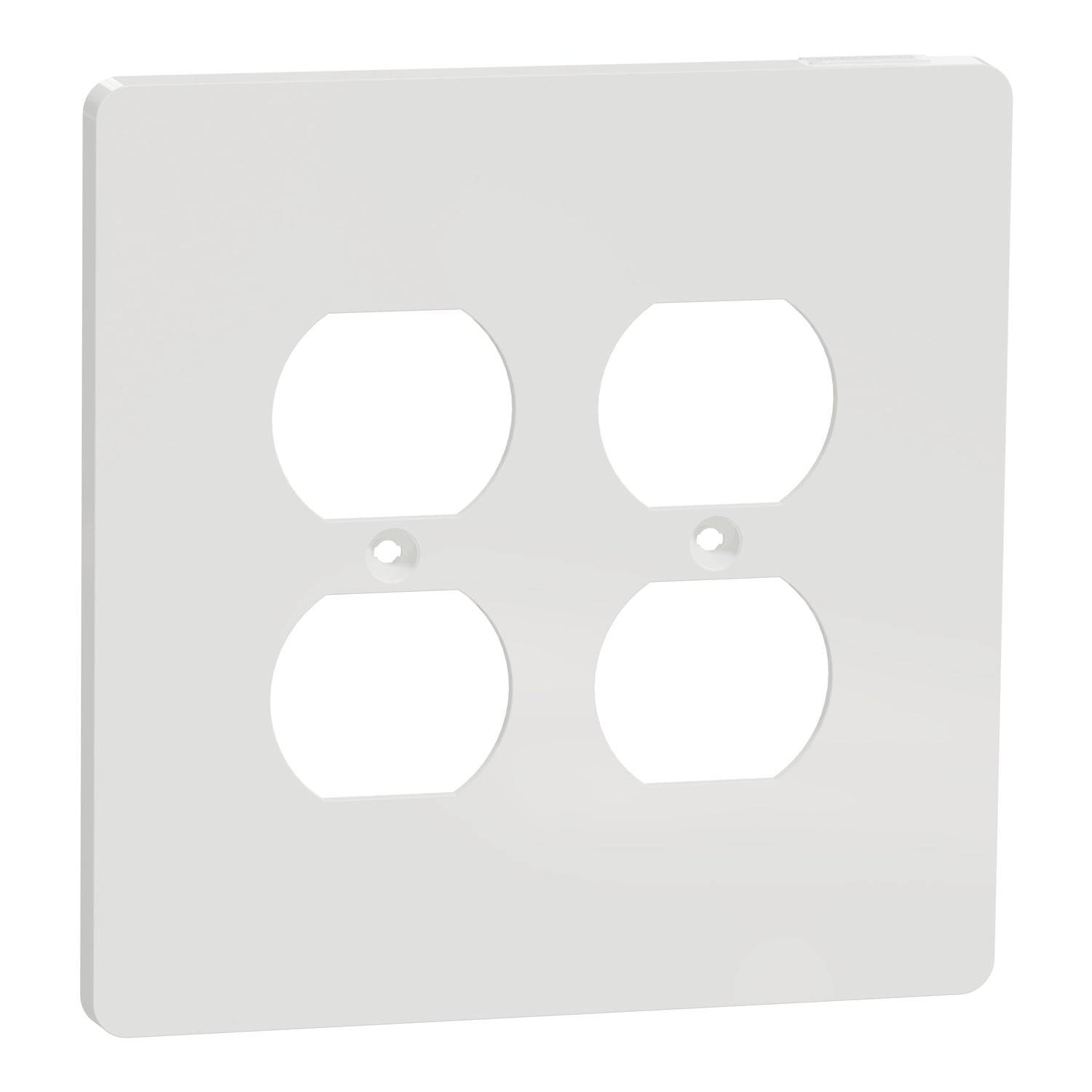 Cover frame, X Series, for 2 duplex socket-outlet, 2 gangs, screw fixed, mid sized plus, white, matte finish