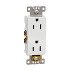 Socket-outlet, X Series, 15A, decorator, tamper resistant, residential, white, matte finish