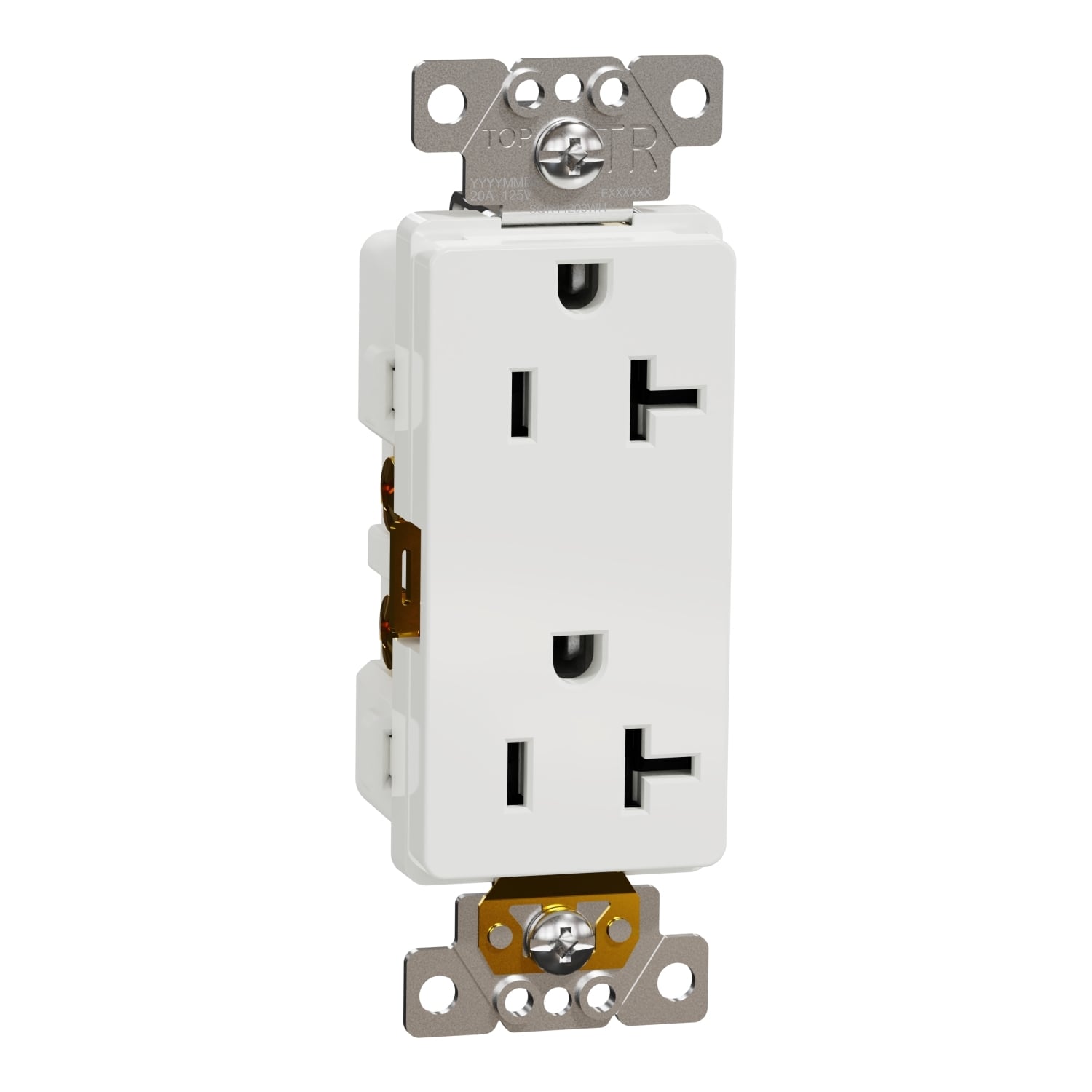 Socket-outlet, X Series, 20A, decorator, tamper resistant, commercial, white, matte finish, 30 pcs