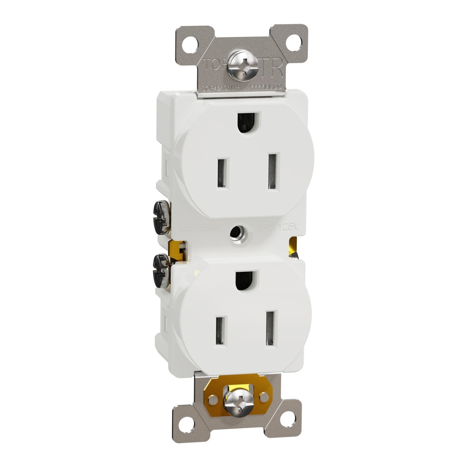 Socket-outlet, X Series, 15A, standard, duplex, tamper resistant, residential, white, matte finish, 30 pcs