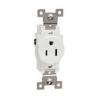 Socket-outlet, X Series, 15 A, standard, single, tamper resistant, residential, white, matte finish