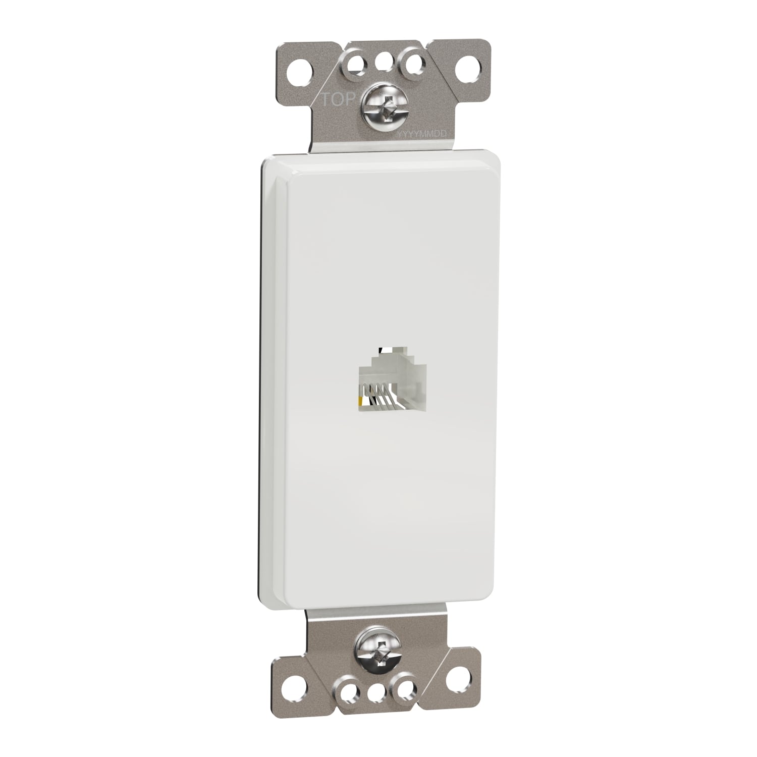 Telephone socket, X Series, RJ11 (4P4C), 1 gang, white, matte finish