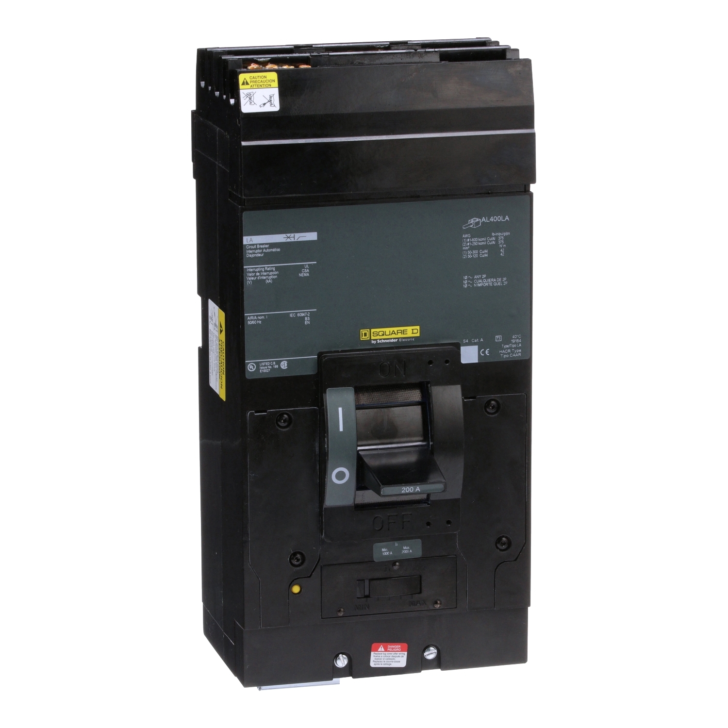Circuit breaker, LA, 125A, 3 pole, 600VAC, 22kA, 250VDC, I-Line mount, thermal magnetic