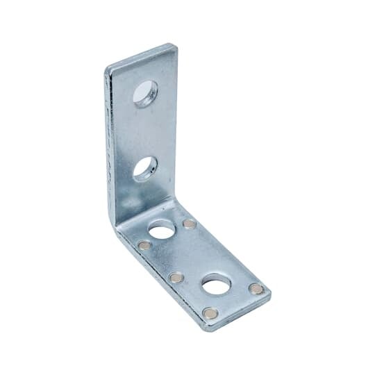 Fitting, 90 Degree, Height 4-1/8 Inches, Base Length 3-1/2 Inches, Hole Diameter 9/16 Inches, Electro-Galvanized Steel with Magnets