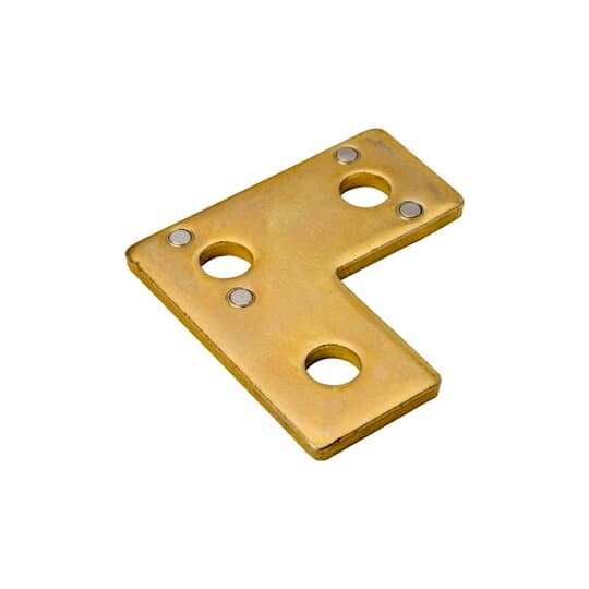 Plate, Corner, Height 3-1/2 Inches, Length  3-1/2 Inches, Width 1-5/8 Inches, Hole Diameter 1-5/8 Inches, Steel with Magnets