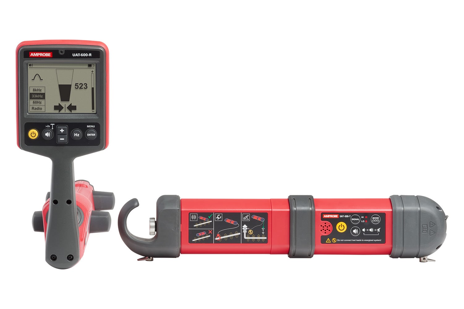 The Amprobe UAT-505 Underground Utility Locator Kit is the rugged solution for locating underground energized and de-energized wires, cables and pipes. It features fast sound and meter response and depth measurements to 20 feet.