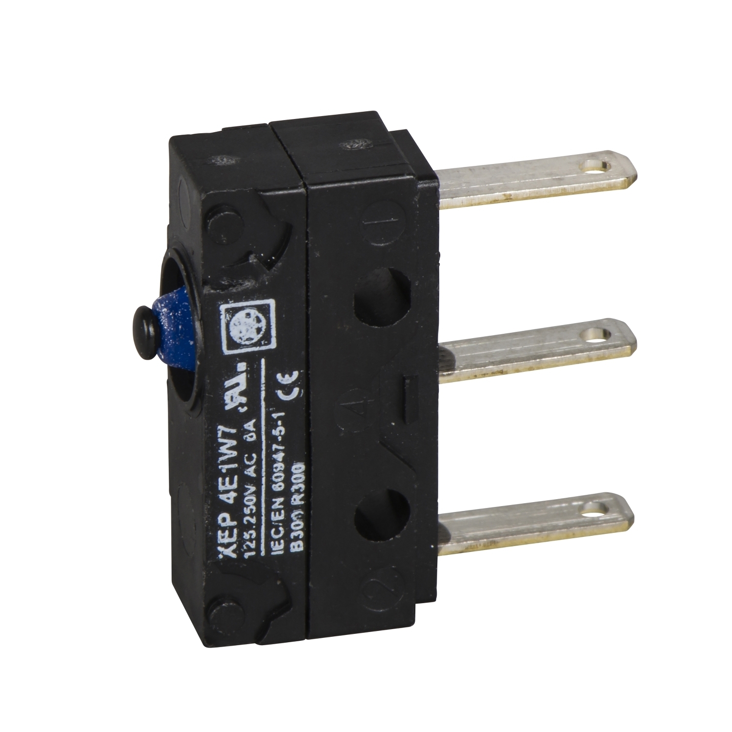 Microswitch, Limit switches XC Standard, miniature limit switch, flat plunger, 2.8 mm cable clip tags