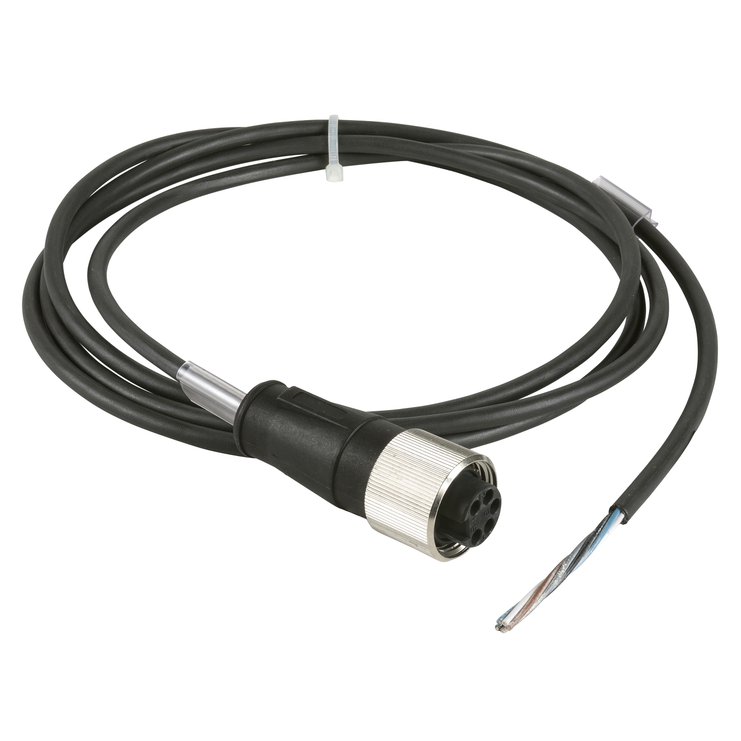 Pre wired connectors XZ, straight female, 7/8", 5 pins, cable PUR 2 m