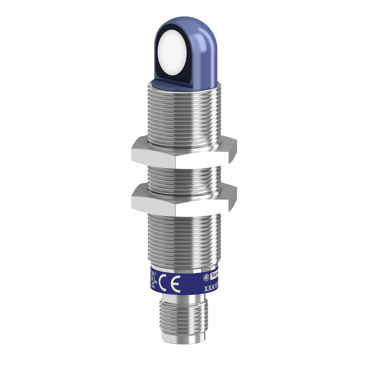 Ultrasonic sensors XX, ultrasonic sensor cylindrical 90 deg M18, Sn=1 m, PNP, SYNC, connector M12