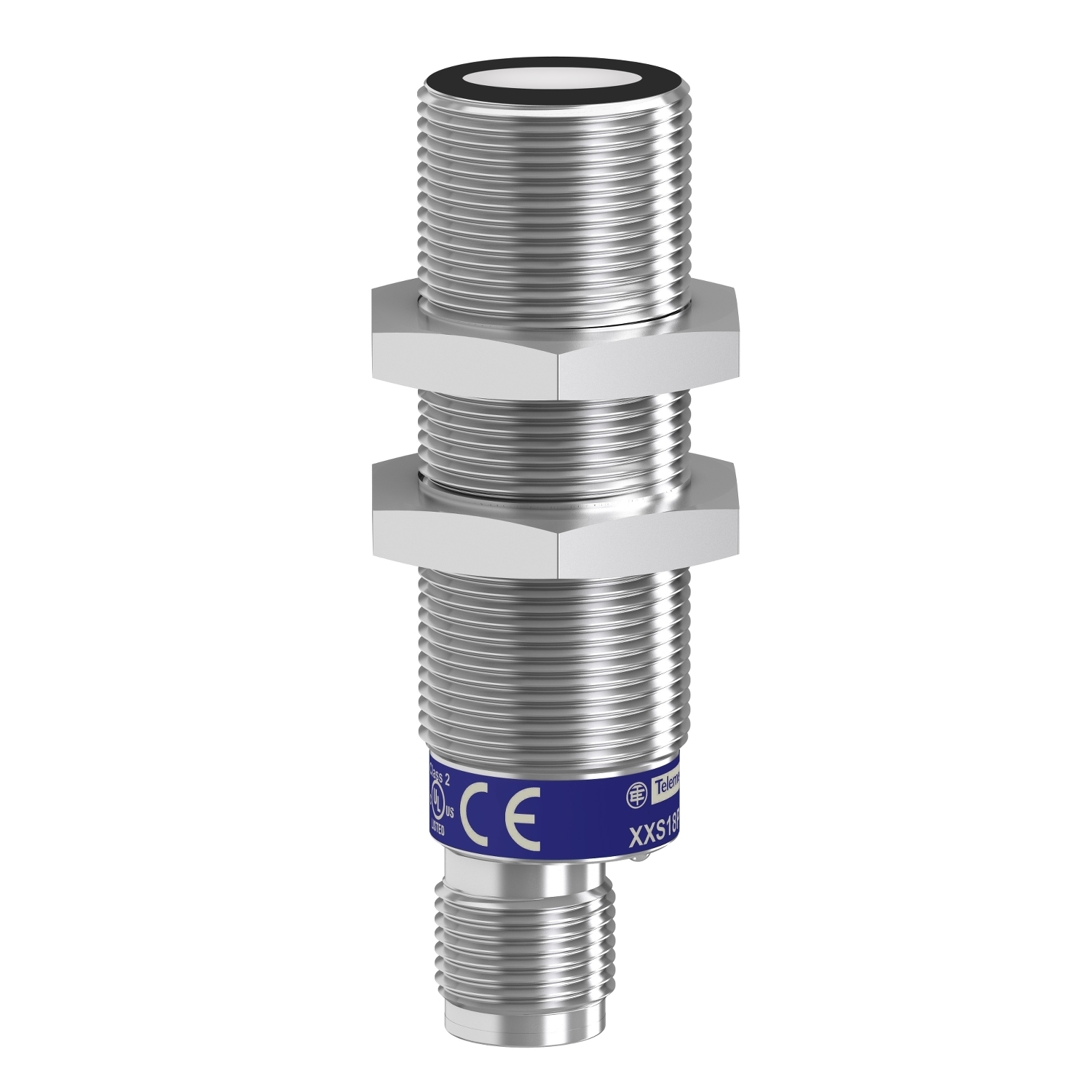 Ultrasonic sensors XX, ultrasonic sensor cylindrical M18, Sn=1 m, analog 4 20 mA, SYNC, connector M12